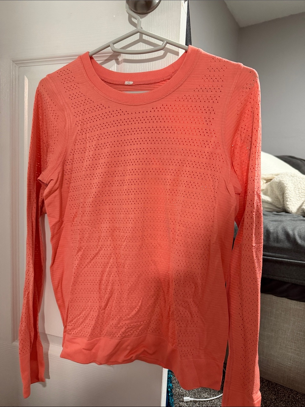 lululemon athletica Coral Perforated Long-Sleeve Tee